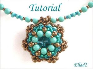 Beading Tutotials and Patterns - Ellad2 Beading Tutorial Caribbean Blue Pendant - Ellad2