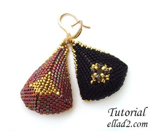 Beading-pattern-Triangular-Drop-Earrings