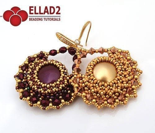 Beaded Earrings Tutorial with coin bead by Ellad2