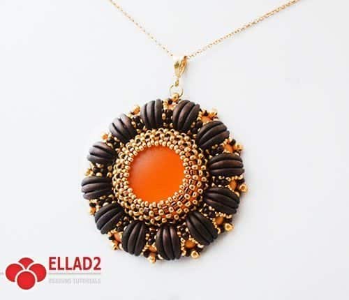 Beading Tutoria with Crescent beads Lulu Pendant-by-Ellad2