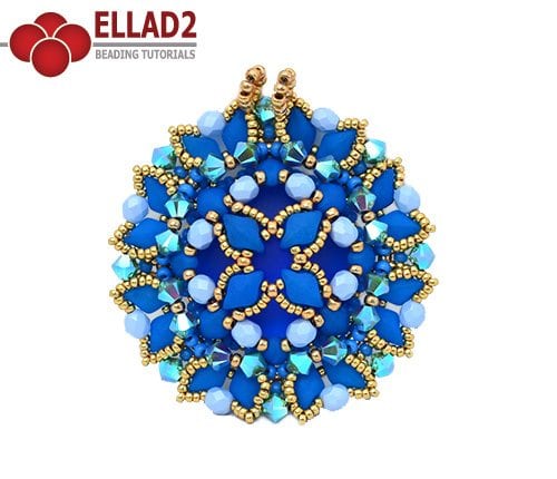 Beading Tutorial Aiko Pendant with Diamonduo beads Ellad2