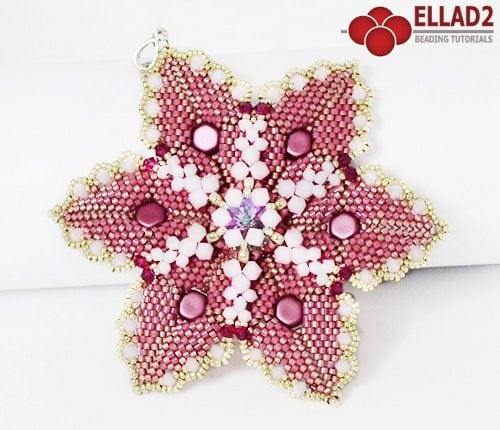 Beading tutorial Alisha Flower Pendant by Ellad2