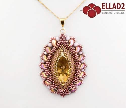 Beading tutorial Sunset Pendant with Zoludo Beads by Ellad2