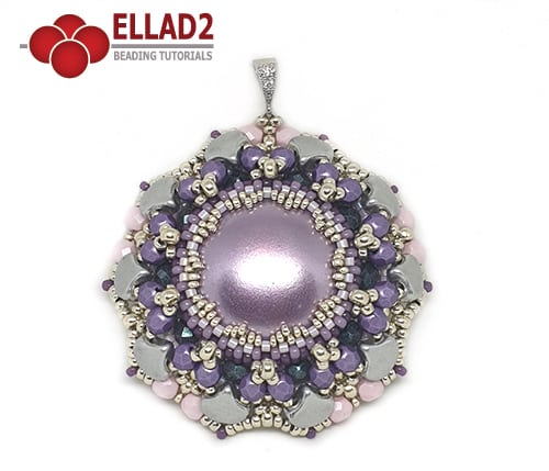 Beading Tutorial Viola Pendant with Ginko beads by Ellad2